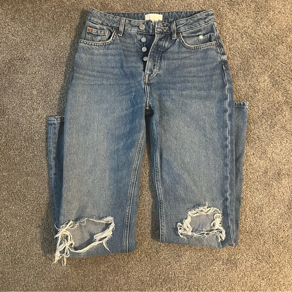 Lightly Distressed H&M Straight Jeans